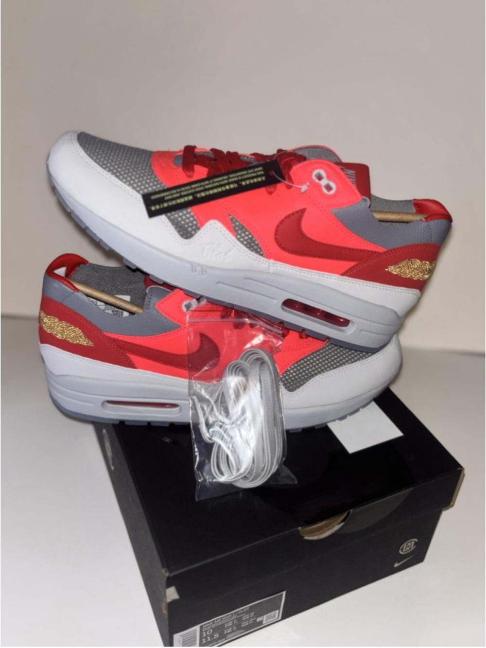 Size 10- Nike Air Max 1 x CLOT Kiss Of Death - Solar Red 2021 brand new